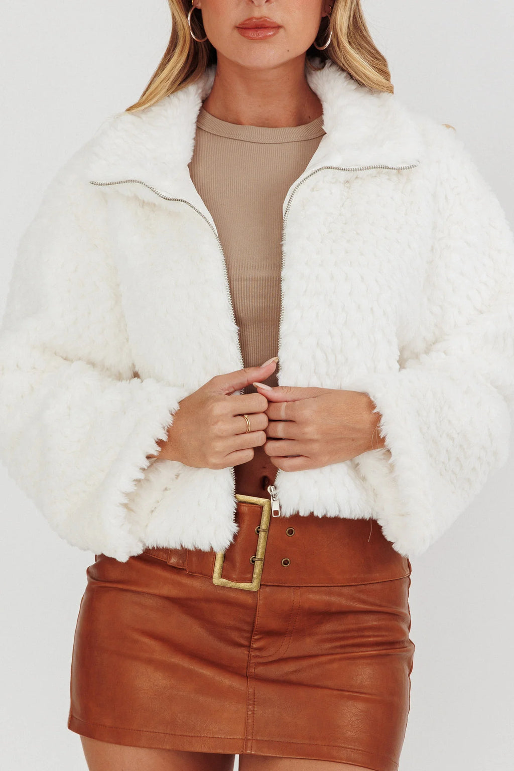 Margeaux Faux Fur Jacket White