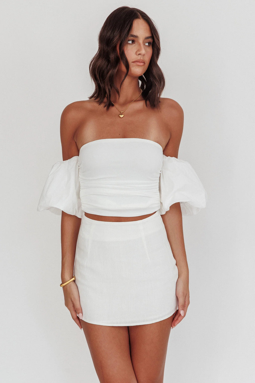 Daily Love Fitted Mini Skirt White