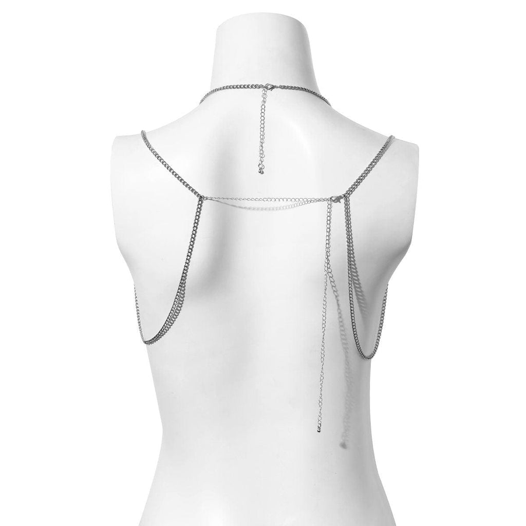 Chic Layered Silver Tone Chain Tassel Shoulder Necklace