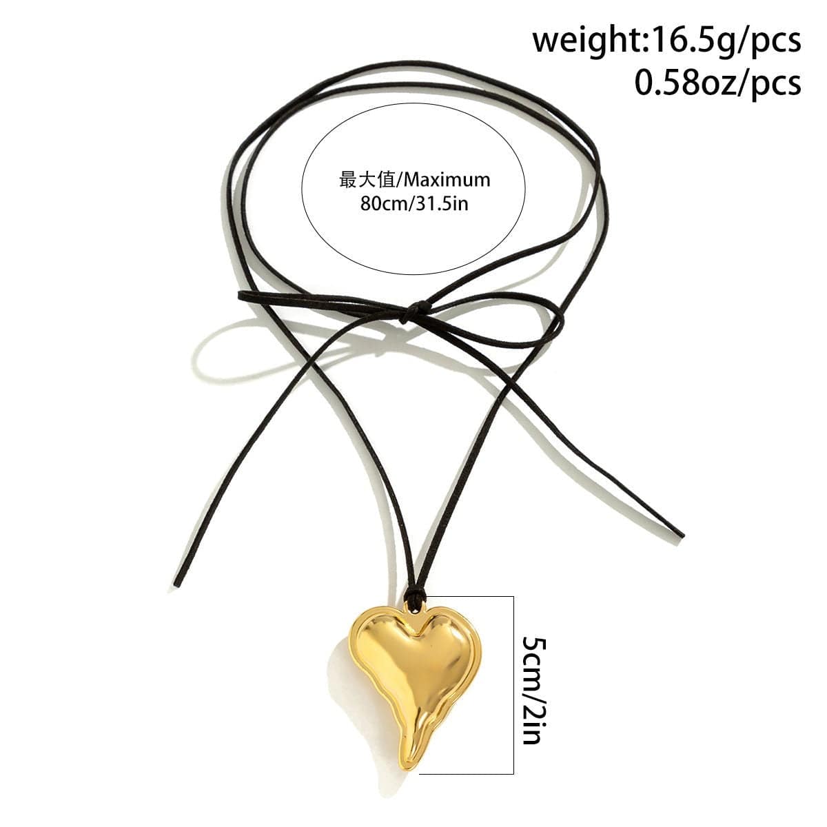 Chic Melting Heart Pendant Velvet String Necklace