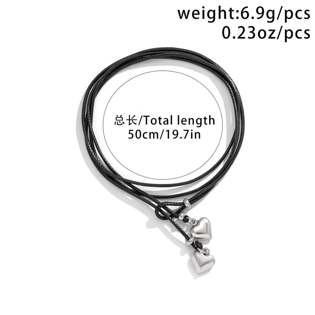 Chic Moon Star Heart Charm Leather String Anklet